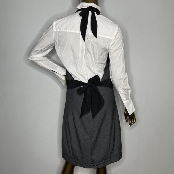 Halter Dress Womens 3 Gray Houndstooth Waitress Pants Dress Unique Career Office - Picture 4 of 12